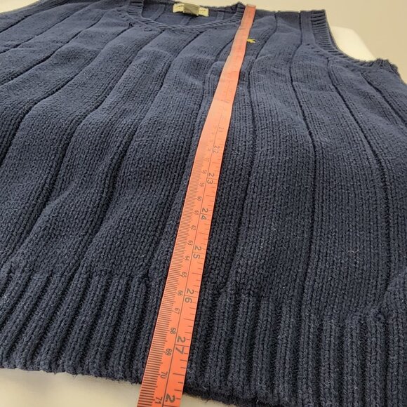 VTG Eddie Bauer Cotton Rib Knit V Neck Sweater Vest Academic Tennis Prep Golf - Picture 8 of 8